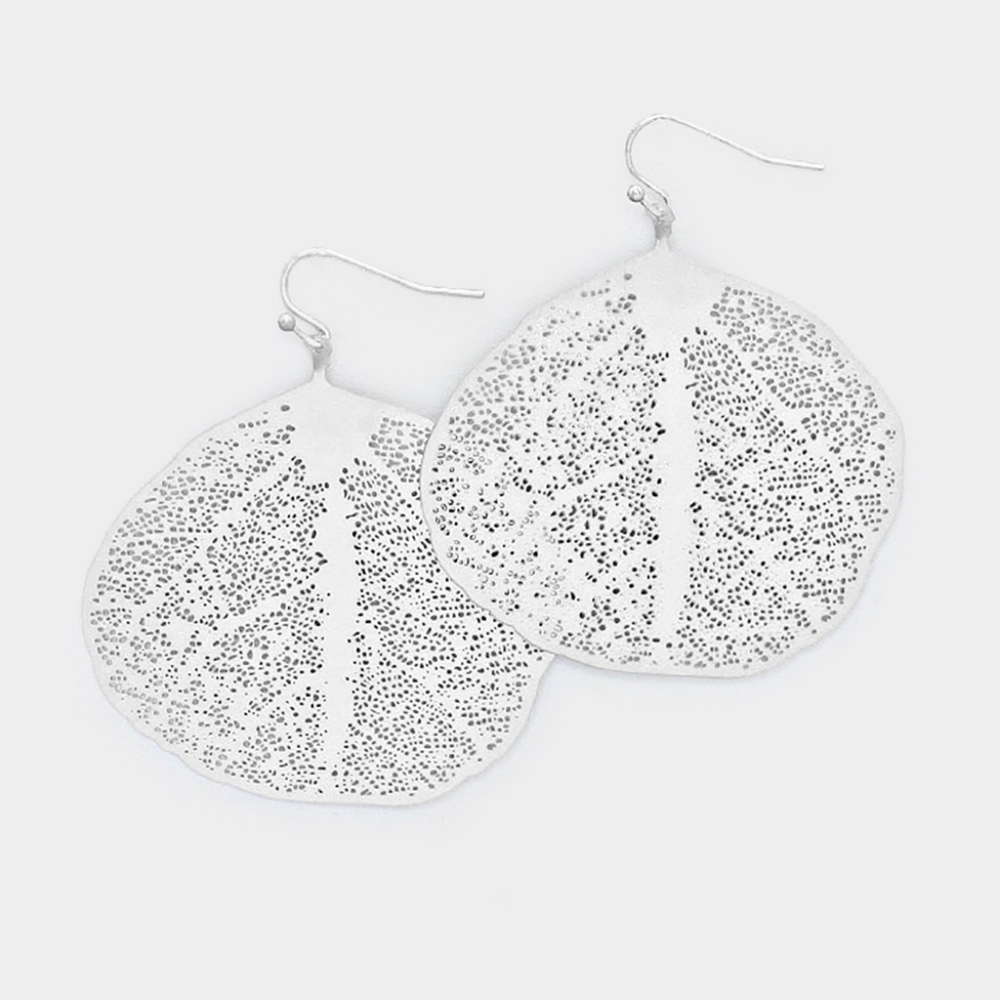 Brass Metal Leaf Earrings